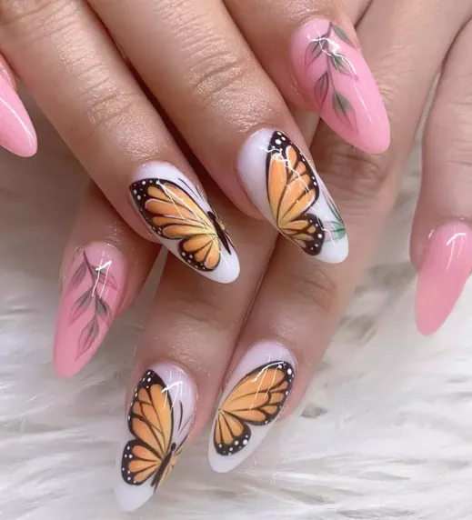 Butterfly Accent Nails